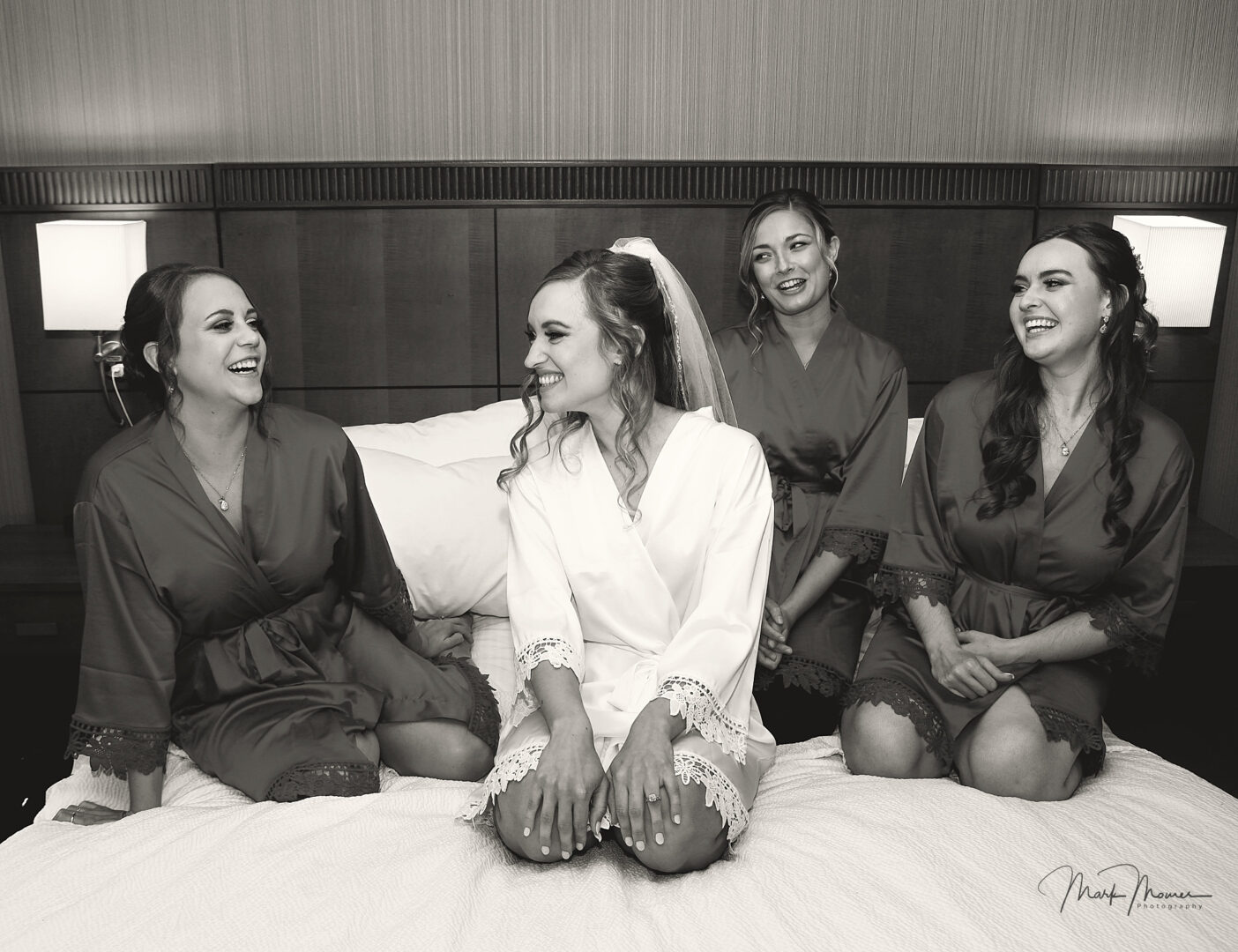 Bride and the bridesmaids