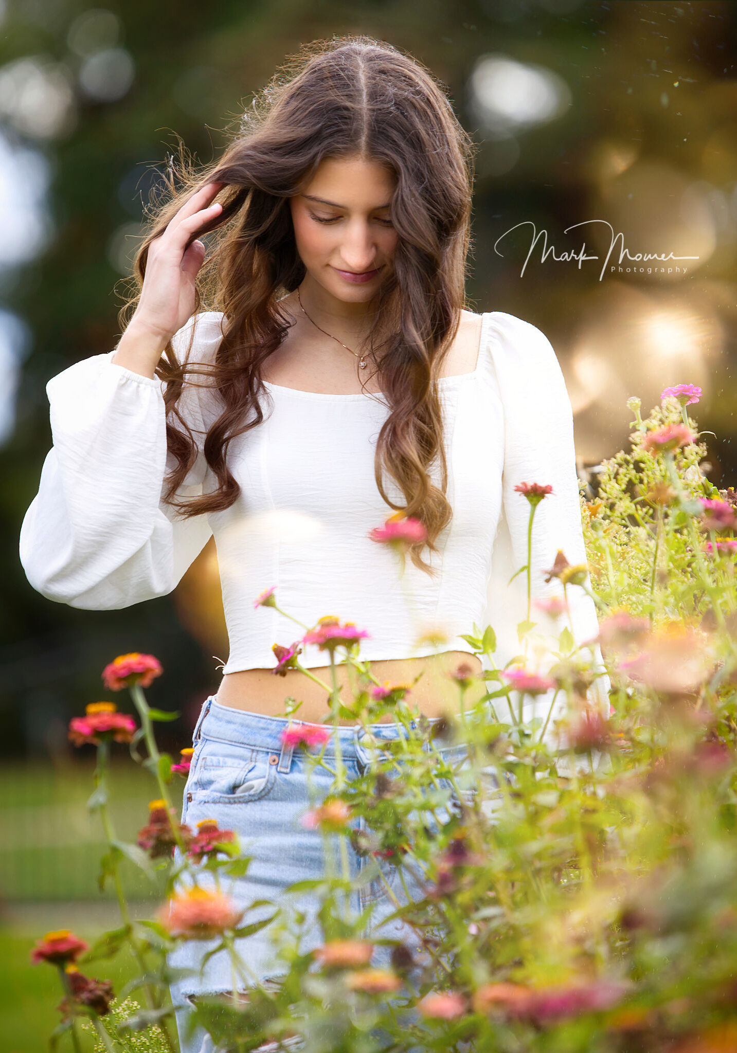 girl posing in a garden